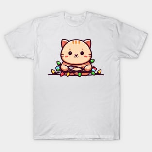 Cat Christmas Lights T-Shirt